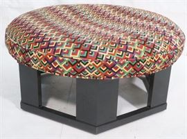 Lot 813 Probber Style Oversized Ottoman Stool. Ebonized O