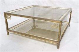 Lot 816 MASTERCRAFT Style 2 Tier Cocktail Table Smoked Gl