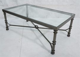 Lot 818 Heavy Steel Decorator Coffee Cocktail Table w Hea