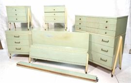 Lot 825 Unique SIELING MODERN Bedroom Set. High Chest, Lo