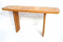 Lot 828 Danish Modern Teak Console Table Thick Top Bowed 