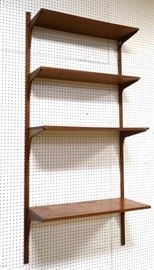 Lot 845 Danish Modern Teak Wall Shelves. 4 shelves  8 br