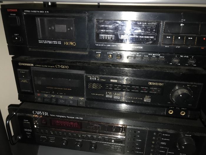 Luxman and Pioneer tape decks, Carver receiver 