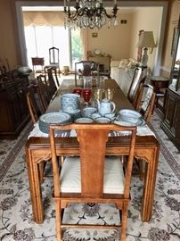 Heritage dining room table, rug not for sale.