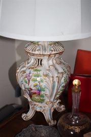 Vintage Lamp and perfume Bottle