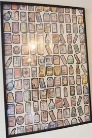 Topps Vintage uncut sticker sheets - Wacky products - framed