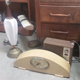 Mid Century Clock, Radio and Lamp ... 