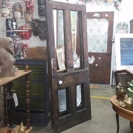 A Lucky Pair of Vintage Magical Doors from the Emerald Isle ... aka Ireland ... ready for 4 panels of glass each
