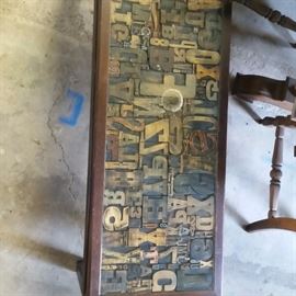 Wood Block Letter Coffee Table 