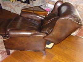 Two Leather recliners nail head trim(one is distressed)