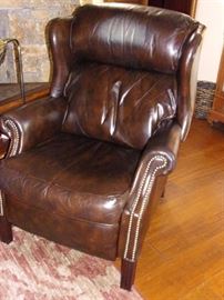 Two Leather recliners nail head trim(one is distressed)