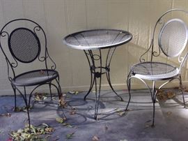 Wrought iron bistro set