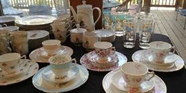 Holly Hobbie glasses, dishes and tea set