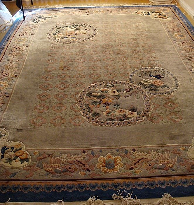 Large Chinese wool sculptured rug-signed