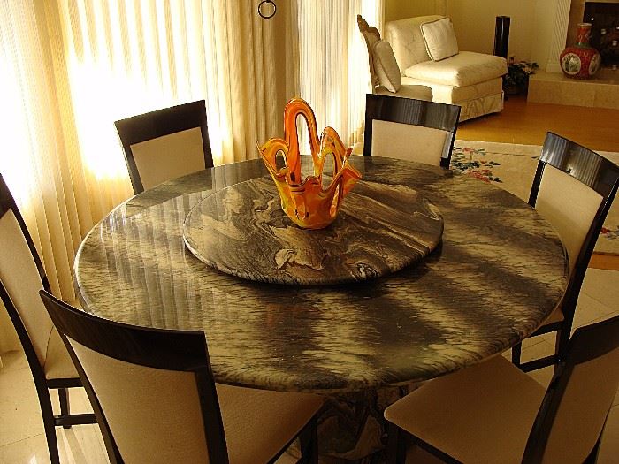Marble table with 6 chairs