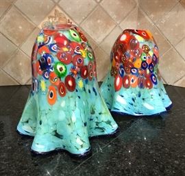 Gorgeous and colorful glass shades for pendant lights