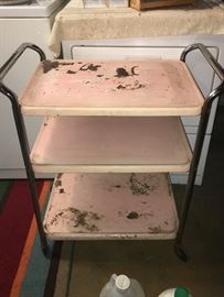 Pink rolling cart 