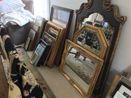 We have mirrors to spare and picture frames of all kinds, including Mr. Wetmore's gold leaf frames.  Please notice the fine framing throughout the sale.