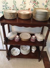 Limoges covered dishes, Willet's Beleek, Royal Albert, and an unsigned hand painted ware.