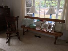 An early South Georgia church pew.  Looks great with the farm table.