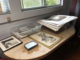 Prints to discover among other art forms upstairs in Mr. Wetmore's studio.