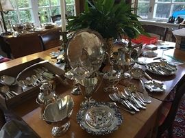 Sterling silver mostly from Gorham.  Many pieces date from 1880's.