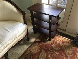Solid walnut side table.