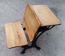 Vintage School Desk - seat lifts up and down