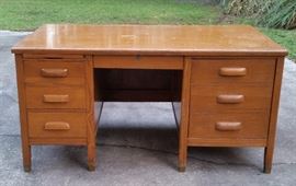 Vintage Mid-Century Modern Business Desk - VERY HEAVY - front view