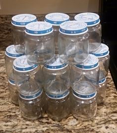 Hundreds of vintage baby food jars for crafts and storage.