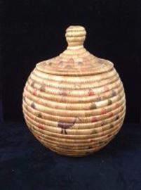  Yupik Embroidered Basket 