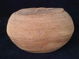  Yupik Embroidered Lidded Basket 