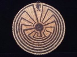 Pima Basketry Plaque Man In The Maze