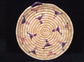 Yupik Basketry Tray birds