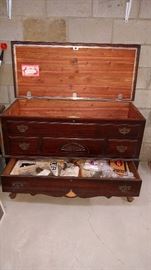 Lane cedar chest table height with drawer.