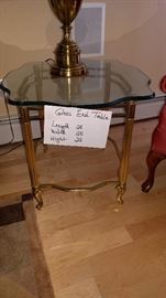 Beveled glass end table. 
