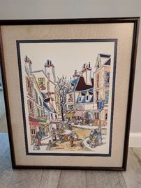 A walk through town-handpainted 18.5 X 23