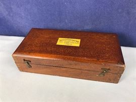 BAT:  Sikes' Hygrometer by Joseph Somalvico & Co.,  London .  Lined and fitted mahogany case.  Circa 1910.