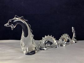 BAT:   Baccarat crystal "Loch Ness Monster Nessie" in four sections.