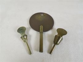 BAT:  Hamilton deck chronometer ratcheted brass key, English brass deck chronometer key, oversize fusee clock winding key.  From Barbara Tomsky's 40 year collection of rare keys.