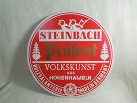 BAT:  1970s Steinbach, Germany manufacturer's advertising plaque