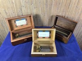 BAT:  Sampling of large collection of Reuge music  boxes. 