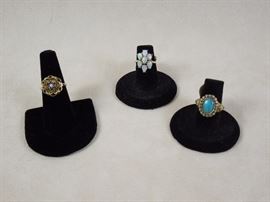 BAT:   14K gold and gemstone rings
