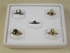 BAT:   14K gold and gemstone rings