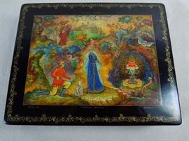 BAT:  Fine selection of 1970s Russian lacquer boxes..