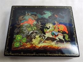 BAT:  Russian lacquer box detail.
