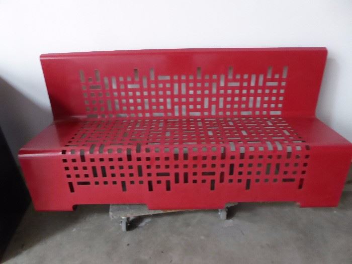 Steel red bench