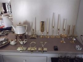 Very nice brass pieces, some include crystal balls on stems.