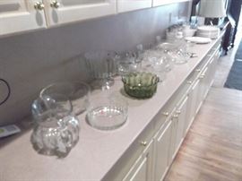 Very nice assortment of glass & crystal serving pieces.