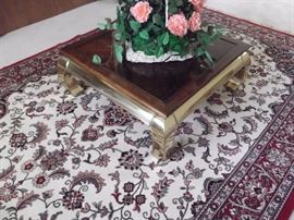 Solid wood and Brass coffee table. Great piece for any living room or family room. perfect for sectional or any configuration. 